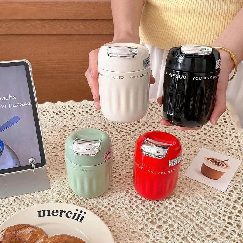 BLACK 220ml Insulated Coffee Sipper – Cute Compact Travel Mug with Flip Lid (Multi-Color)