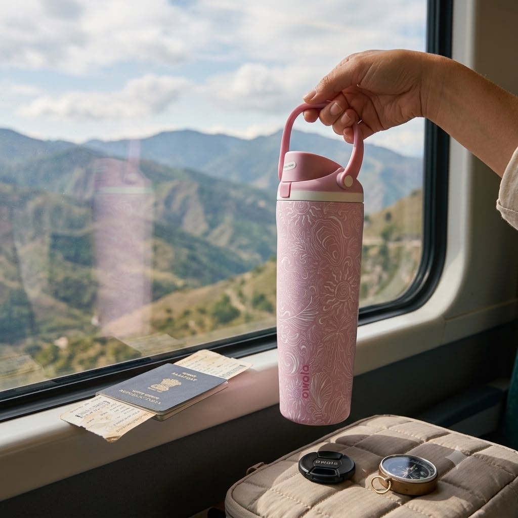 Owalaa Pink Bow Bohemian Bottle
