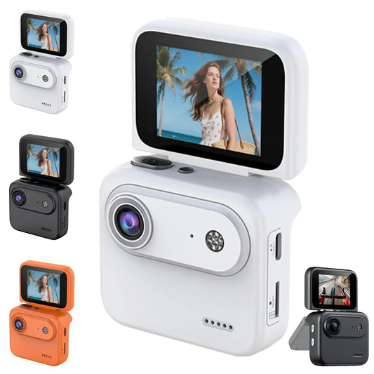 VlogCam Mini Flip-Screen Action Camera with 8gm memory card