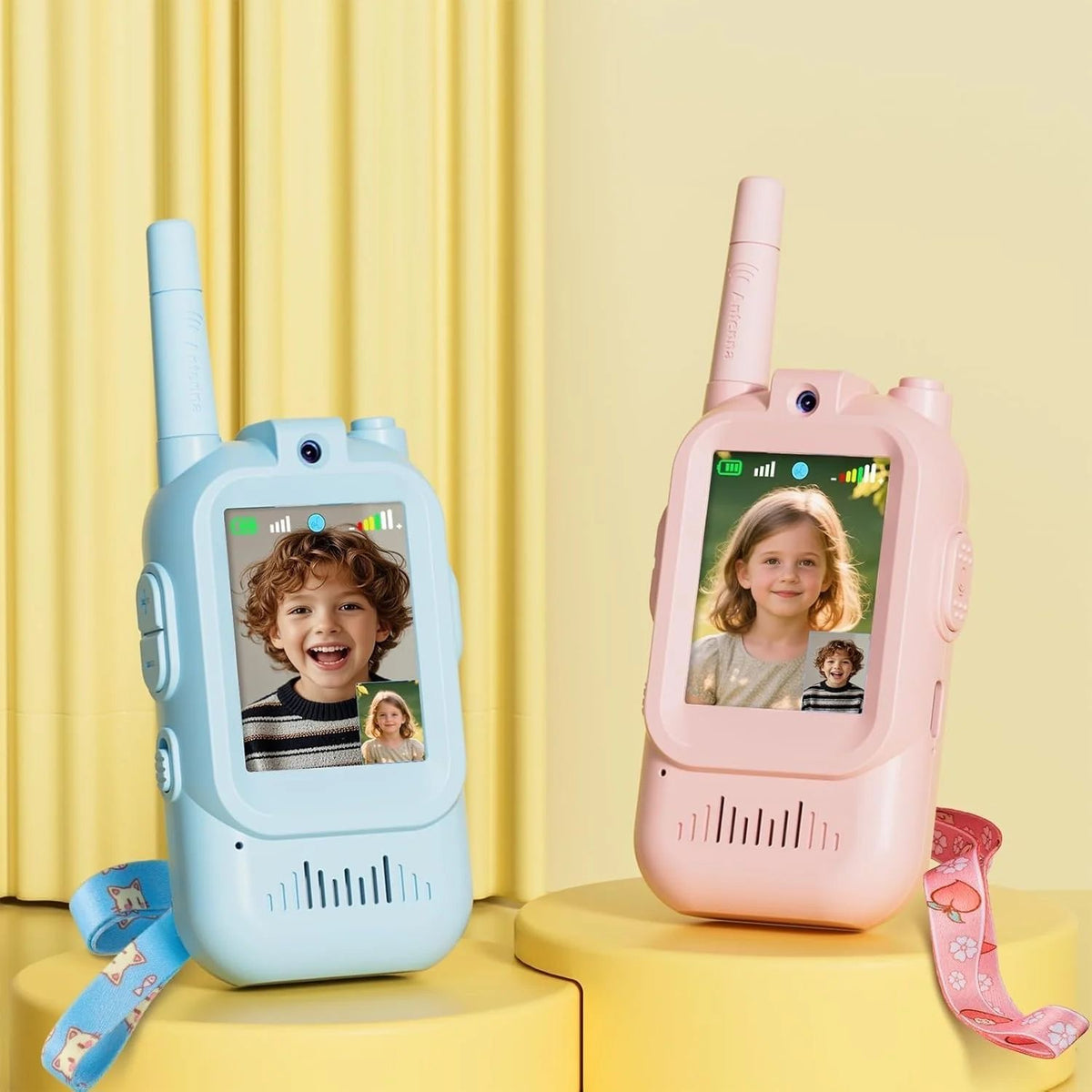 Kids Video Calling Walkie Talkie Toy – Pink & Blue | Rechargeable Two-Way Video Talkie