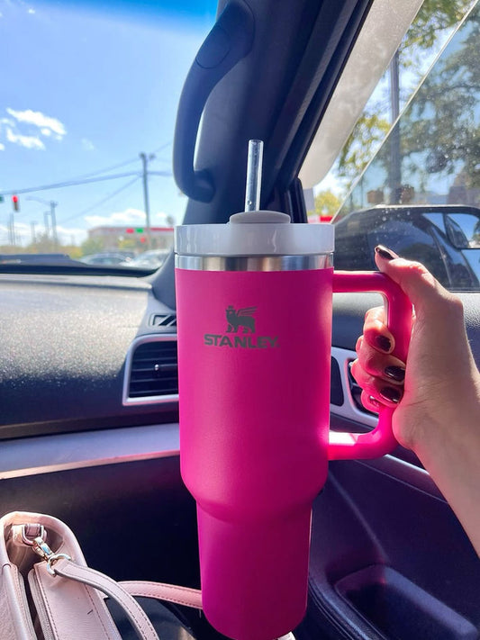 Hot Pink Stanly Adventure Tumbler 800Ml Vacuum Insulated Stainless Steel Sipper With Straw & Rotating Lid