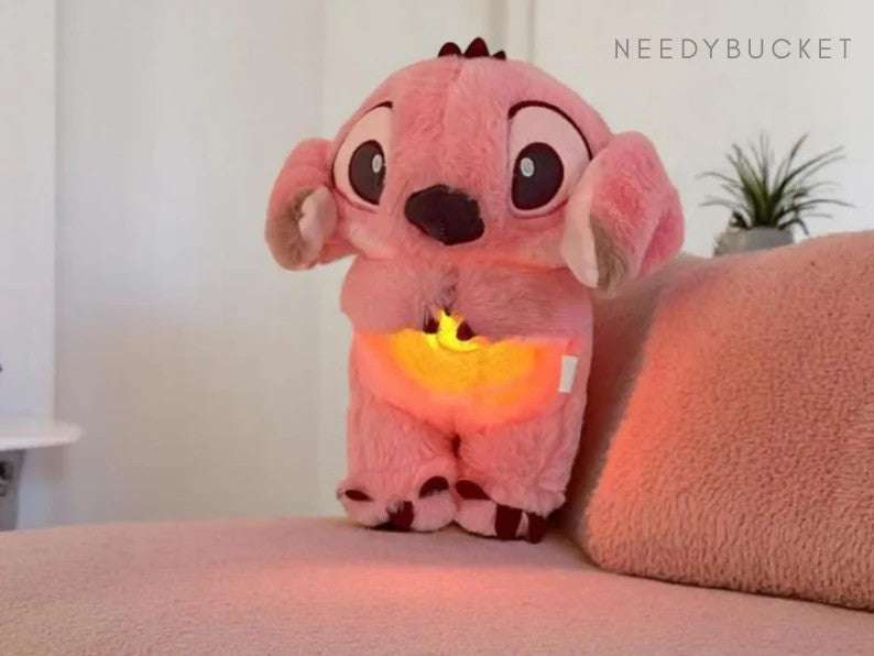Stitch Breathing Plush Toy with Music & Lights – Calming Sleep Buddy