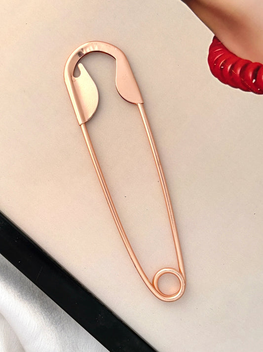 Rose Gold Safety Pin Hair Clip – Elegant Bun & Updo Hair Accessory