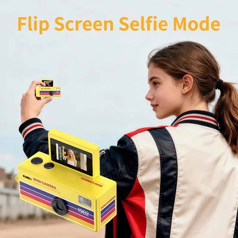 Thumb Flip Mini Camera – Retro Digital Camera with Flip Screen | Random Assorted Colours